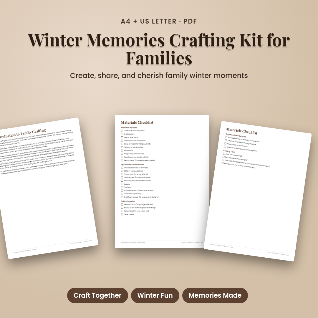 Winter Memories Crafting Kit for Families
