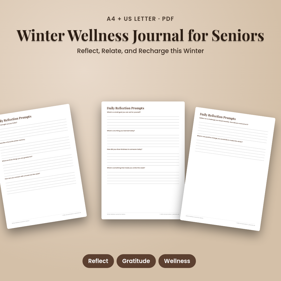 Winter Wellness Journal for Seniors