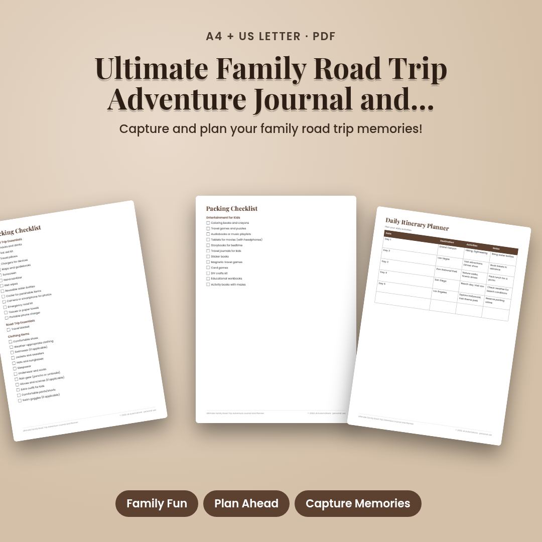 Ultimate Family Road Trip Adventure Journal and Planner
