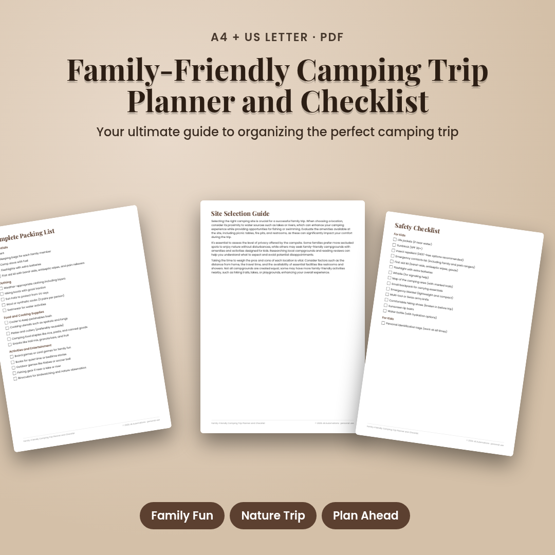 Family-Friendly Camping Trip Planner and Checklist
