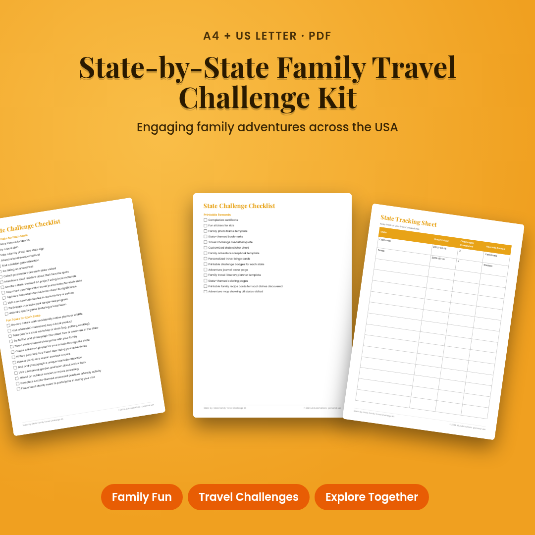 State-by-State Family Travel Challenge Kit