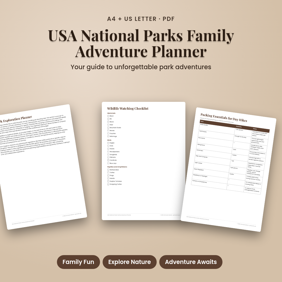 USA National Parks Family Adventure Planner