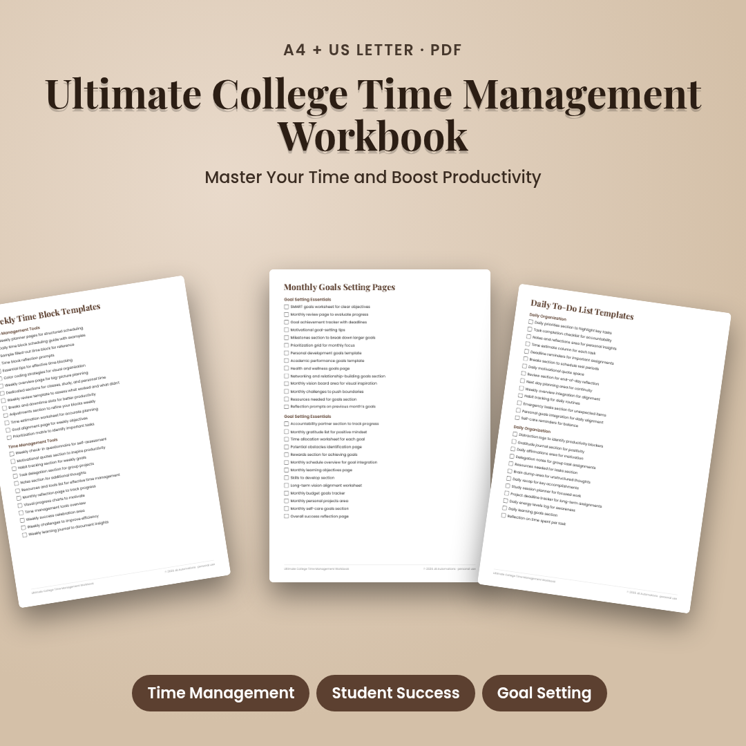 Ultimate College Time Management Workbook