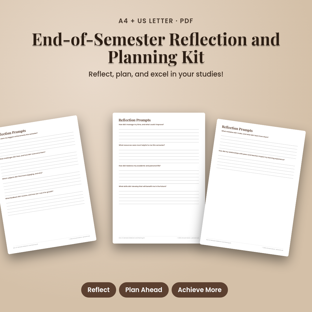 End-of-Semester Reflection and Planning Kit