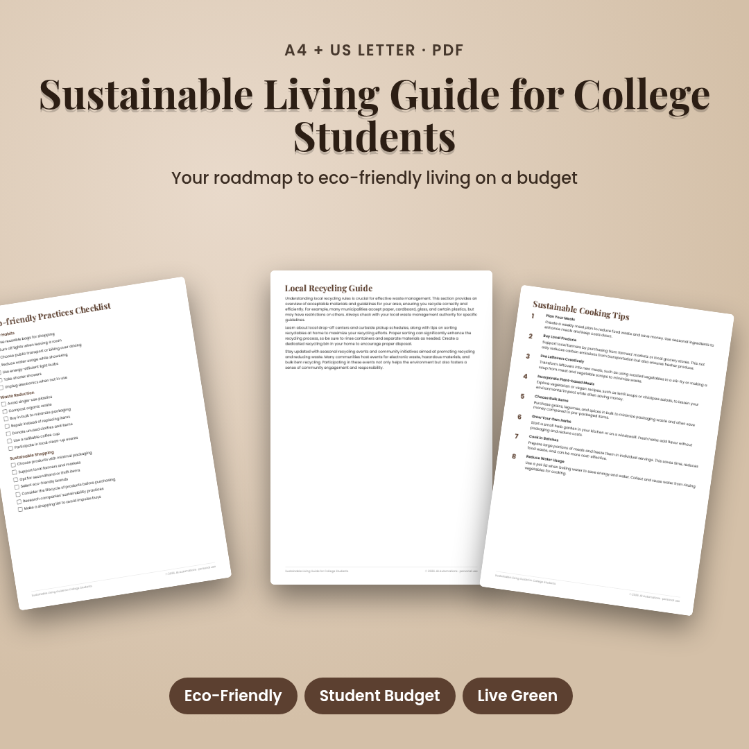 Sustainable Living Guide for College Students