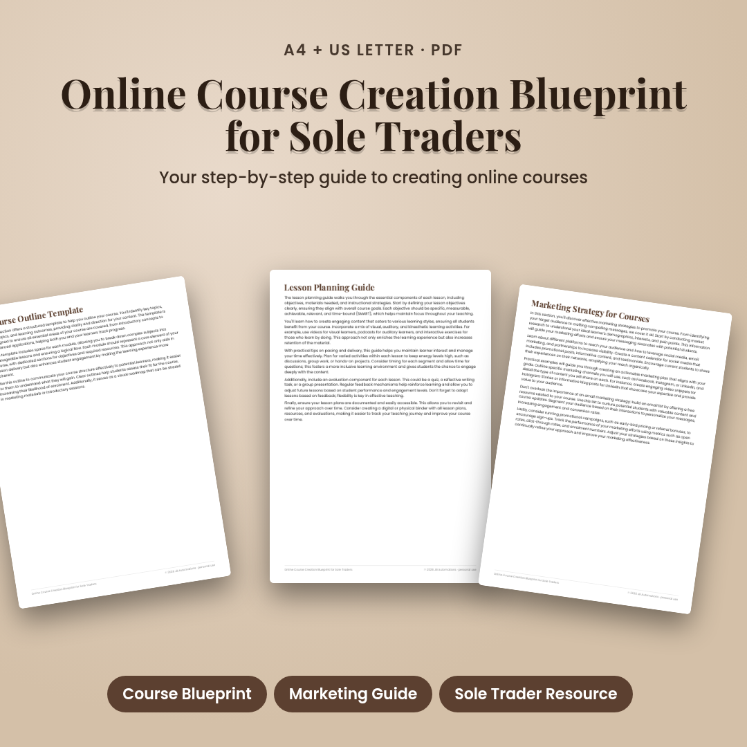 Online Course Creation Blueprint for Sole Traders