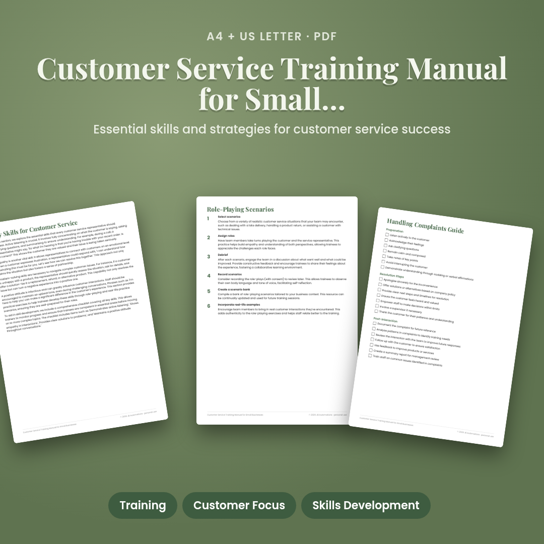 Customer Service Training Manual for Small Businesses