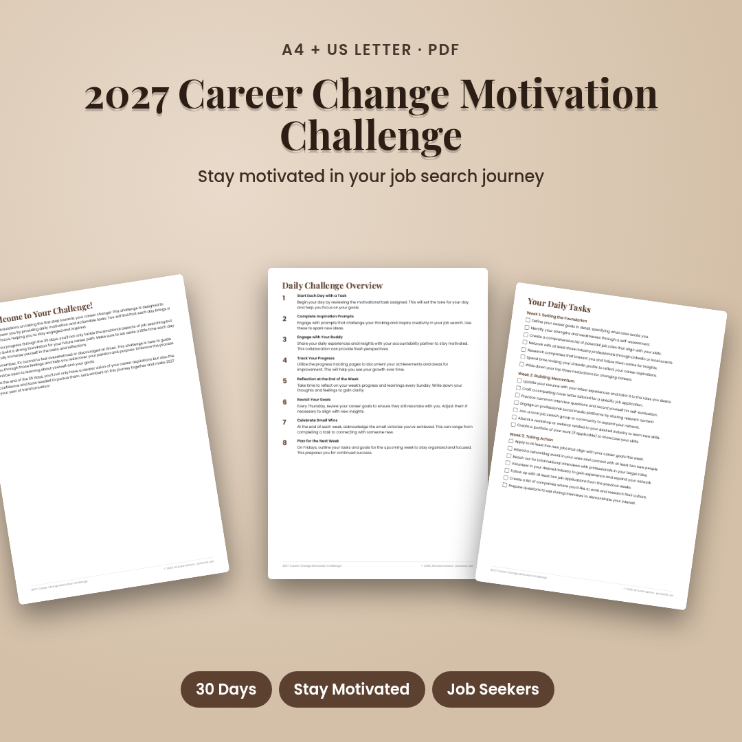 2027 Career Change Motivation Challenge