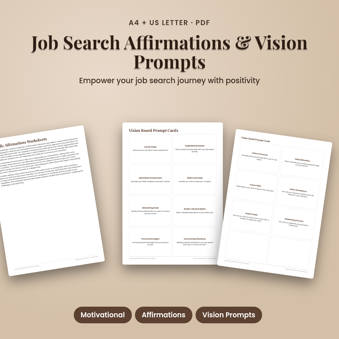 Job Search Affirmations &amp; Vision Prompts