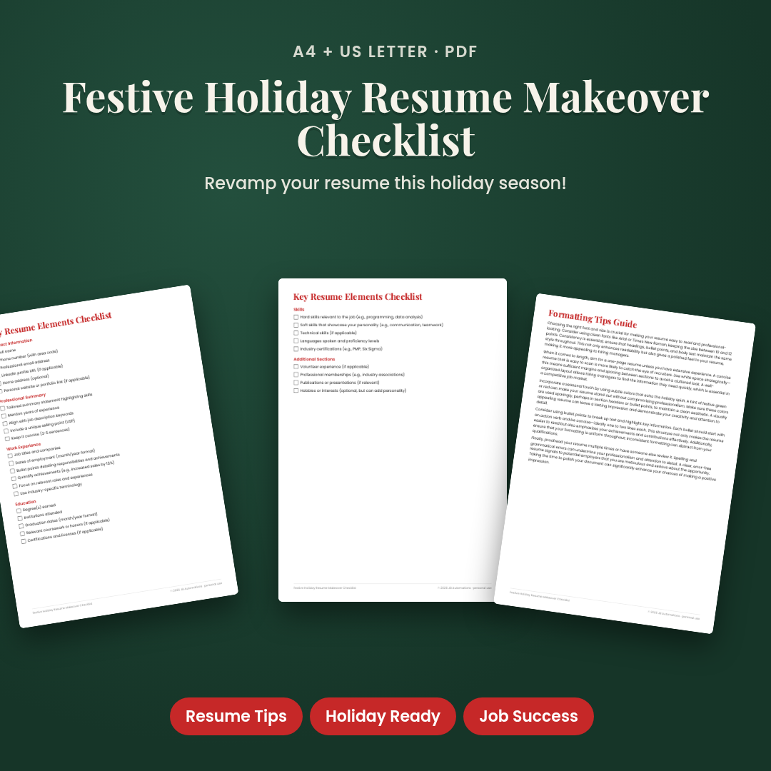 Festive Holiday Resume Makeover Checklist