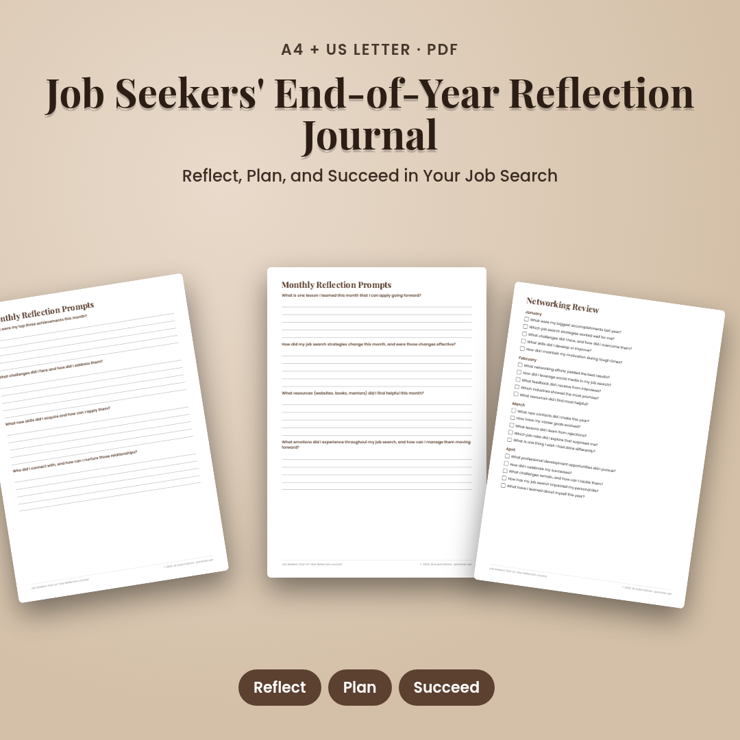 Job Seekers' End-of-Year Reflection Journal
