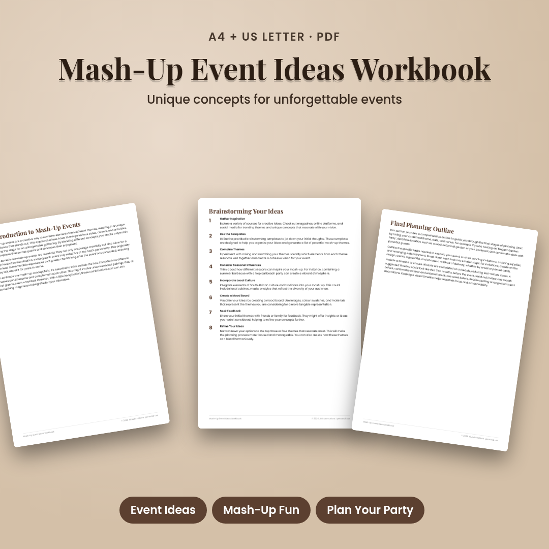Mash-Up Event Ideas Workbook