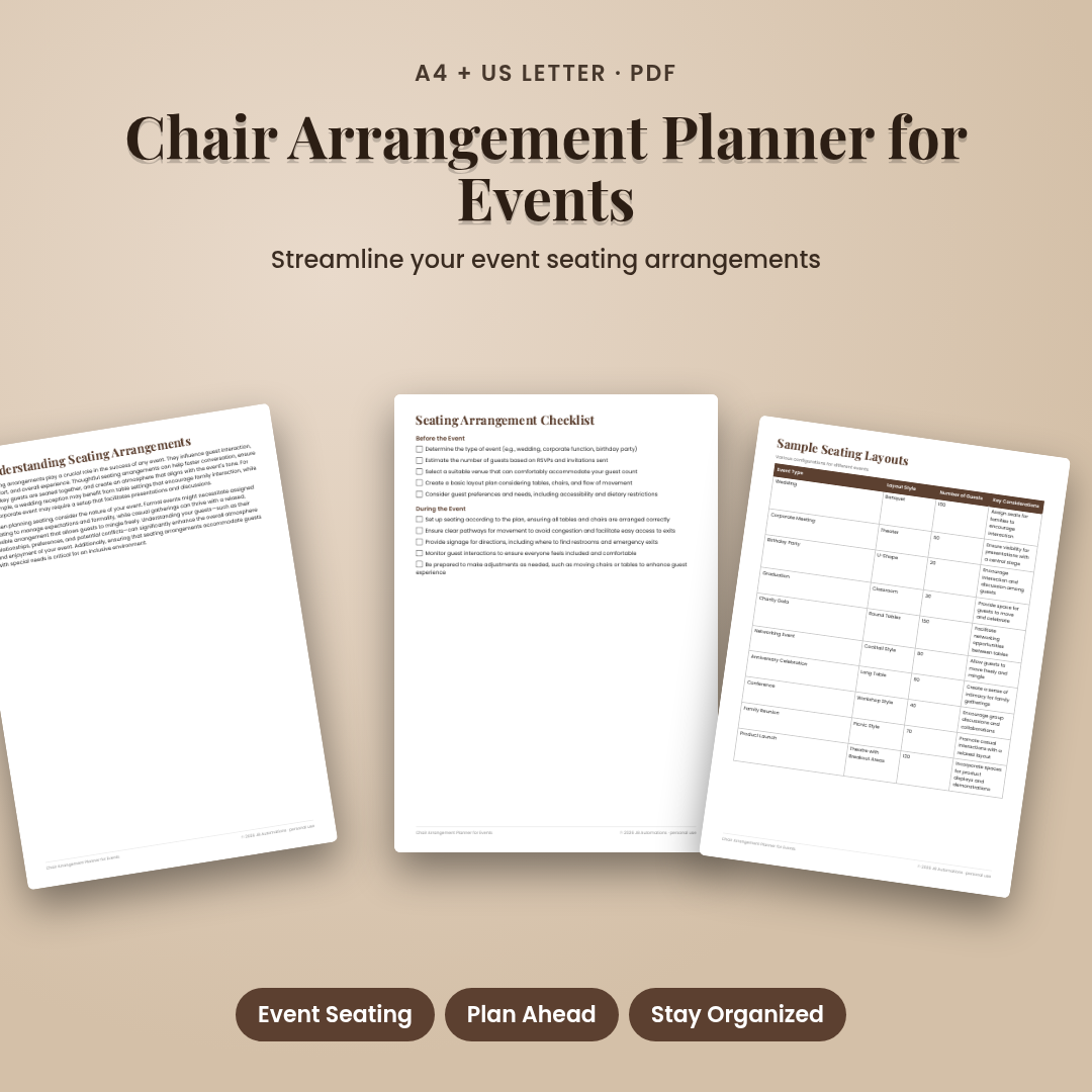 Chair Arrangement Planner for Events