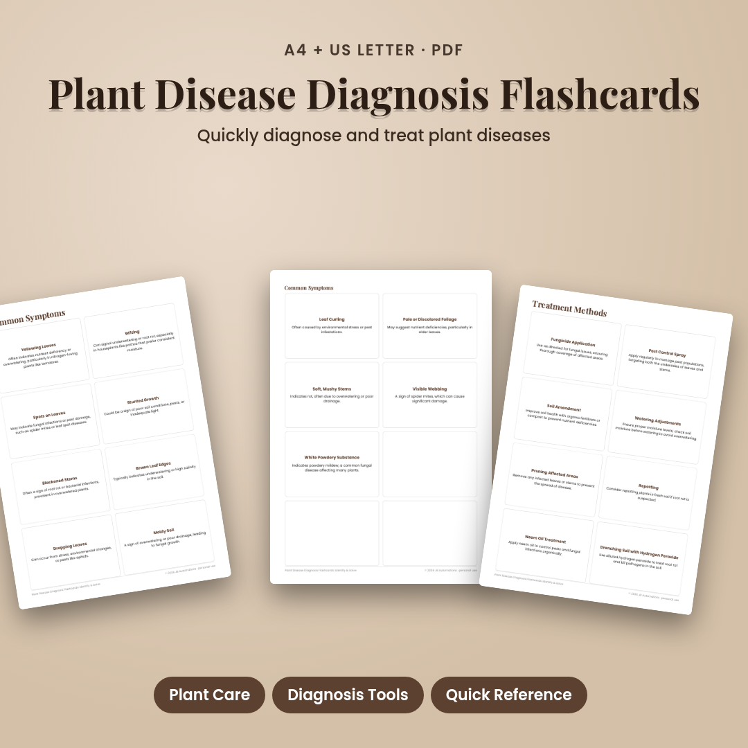 Plant Disease Diagnosis Flashcards: Identify & Solve