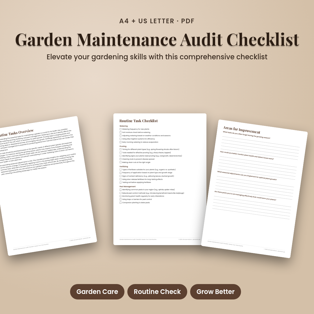 Garden Maintenance Audit Checklist: Assess Your Care Routine