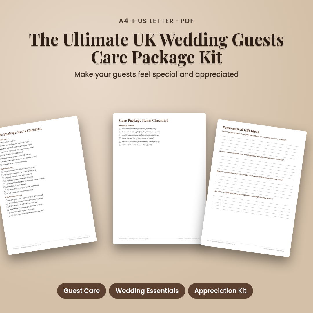 The Ultimate UK Wedding Guests Care Package Kit