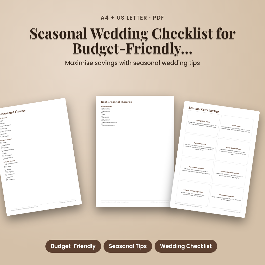 Seasonal Wedding Checklist for Budget-Friendly Choices