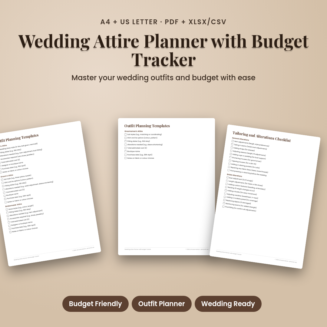 Wedding Attire Planner with Budget Tracker