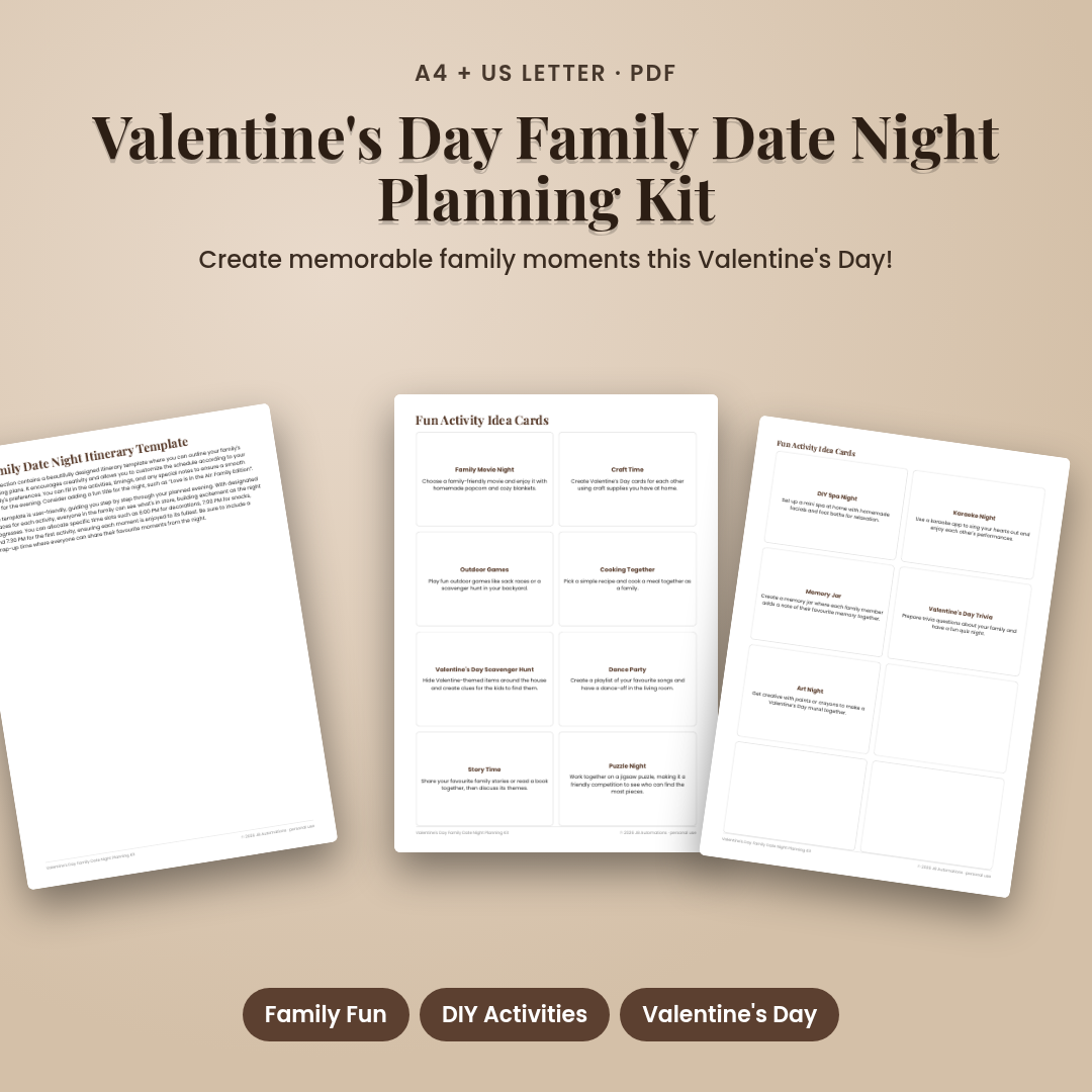 Valentine's Day Family Date Night Planning Kit