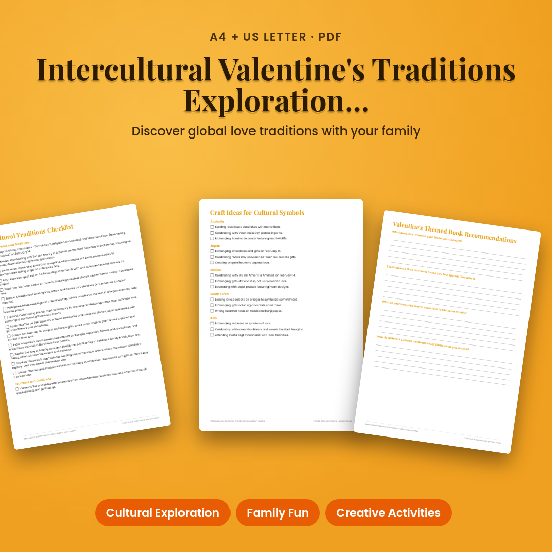 Intercultural Valentine's Traditions Exploration Journal