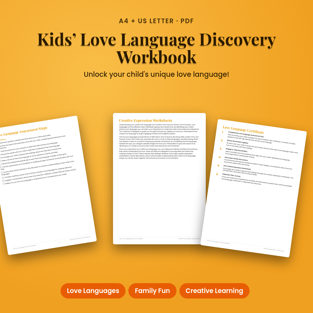 Kids’ Love Language Discovery Workbook