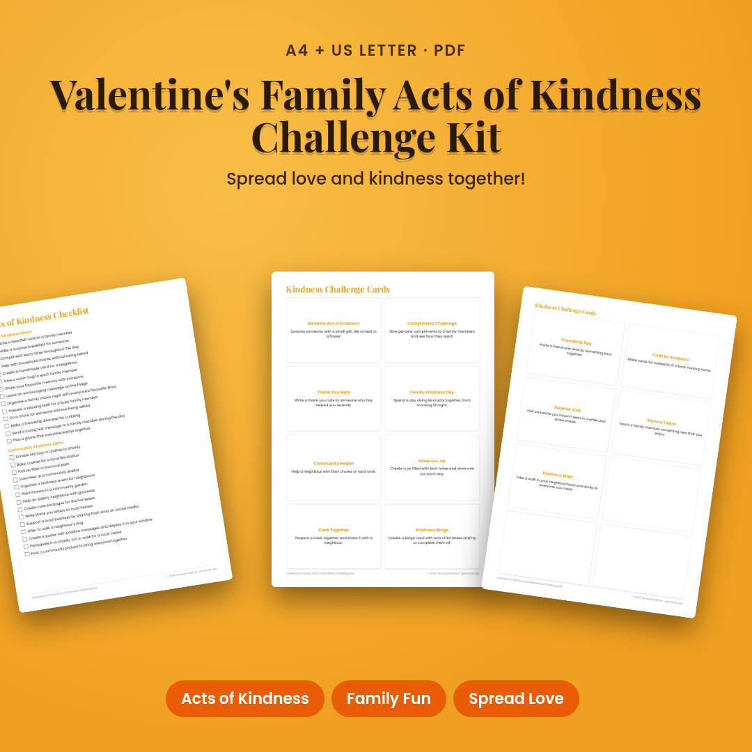 Valentine's Family Acts of Kindness Challenge Kit