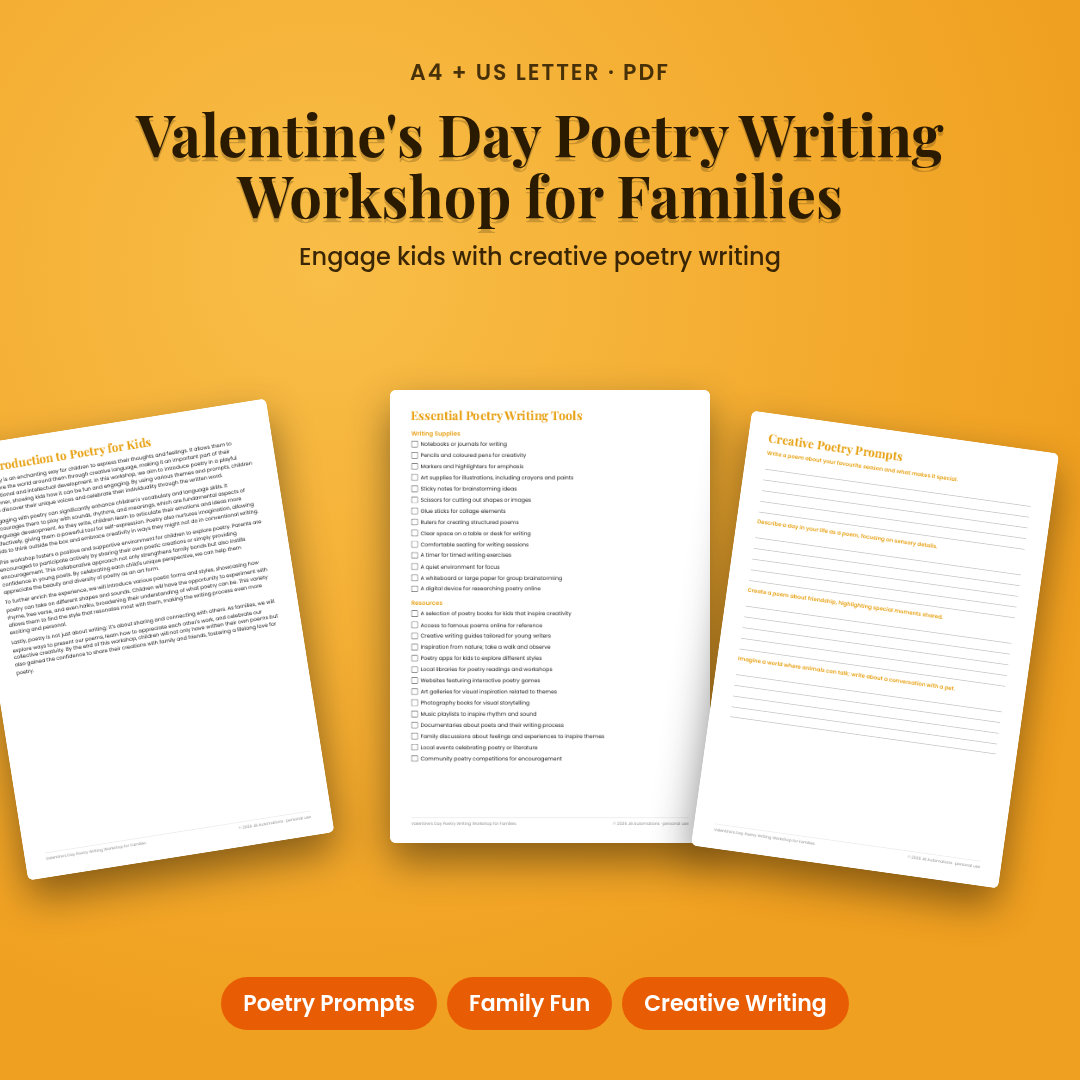 Valentine's Day Poetry Writing Workshop for Families