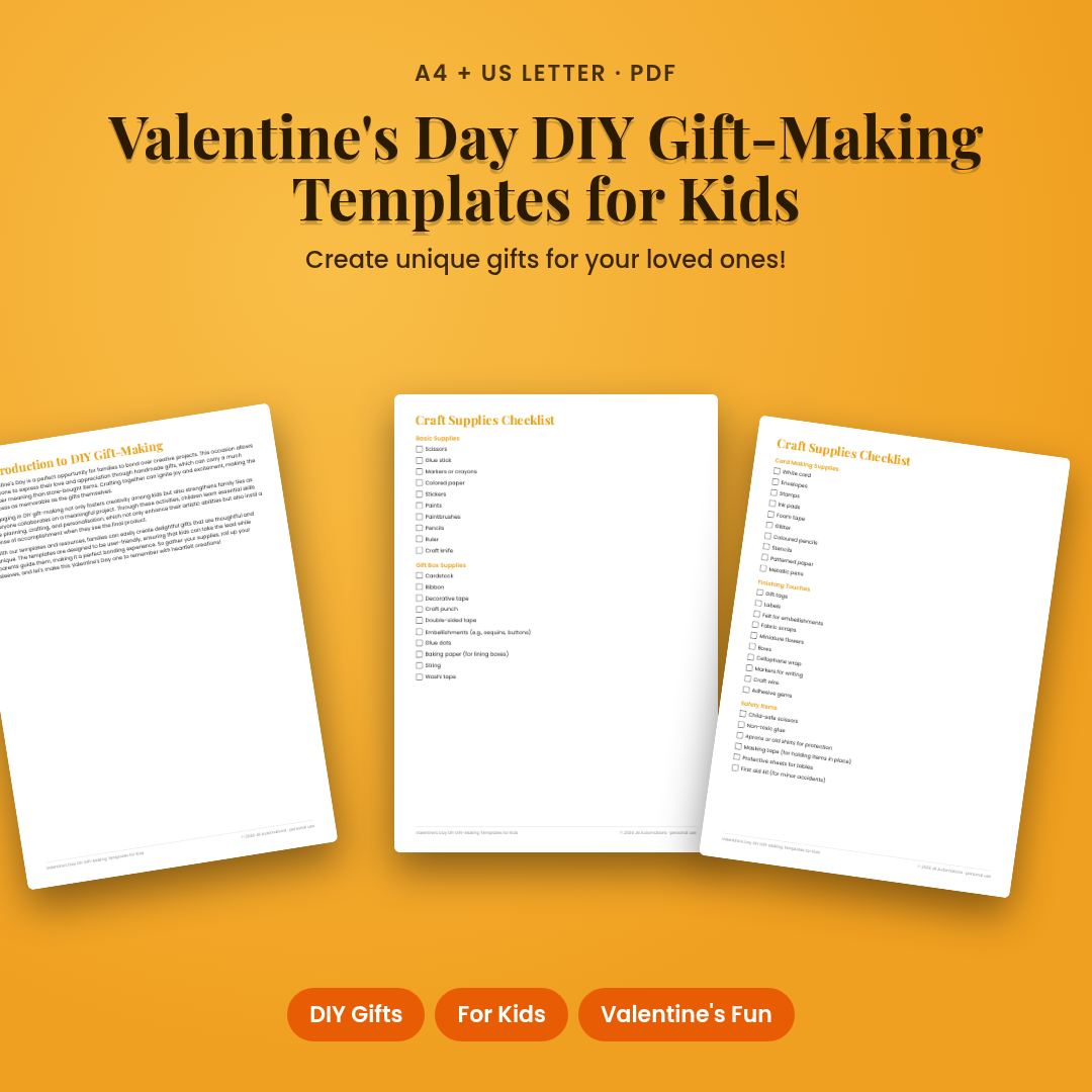 Valentine's Day DIY Gift-Making Templates for Kids