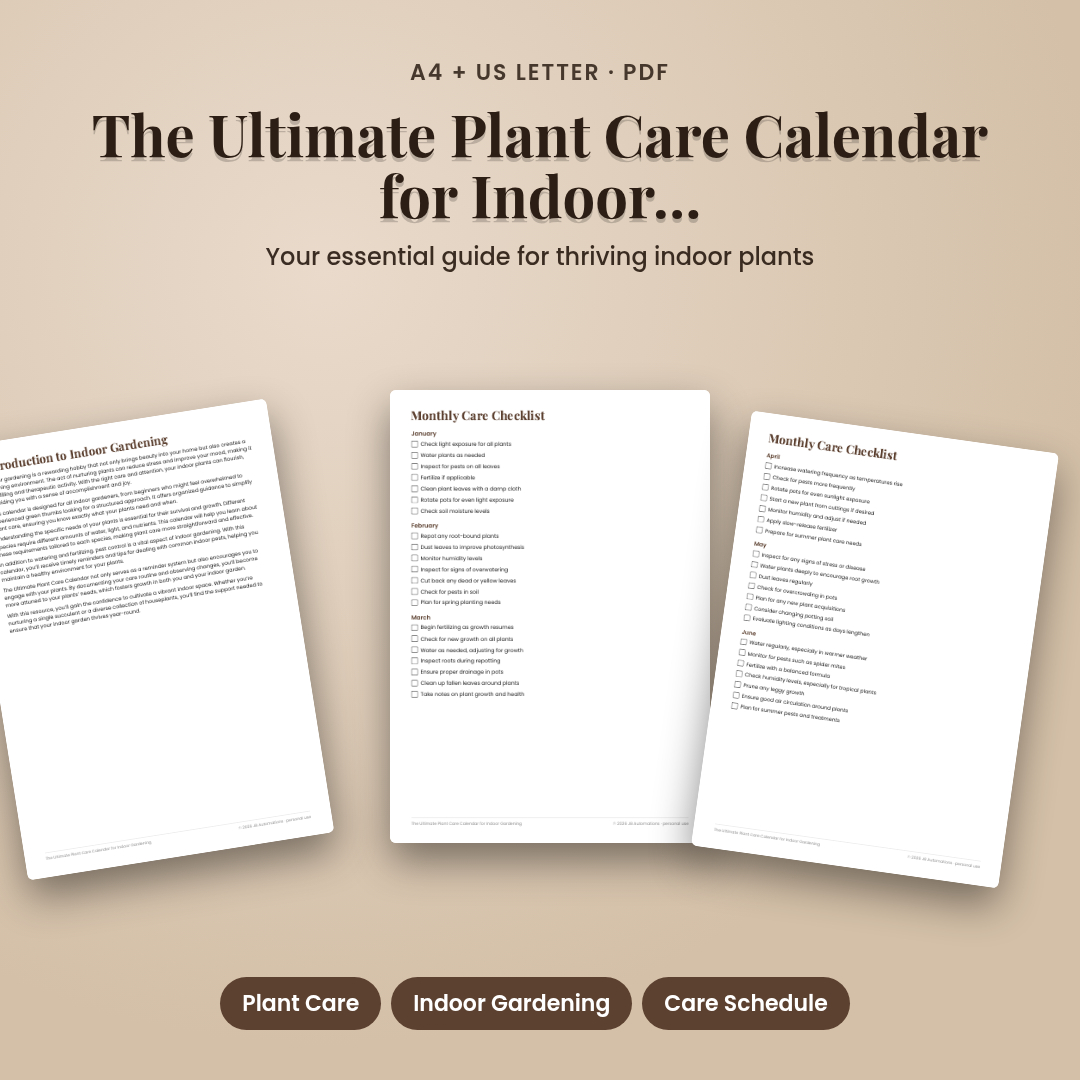 The Ultimate Plant Care Calendar for Indoor Gardening