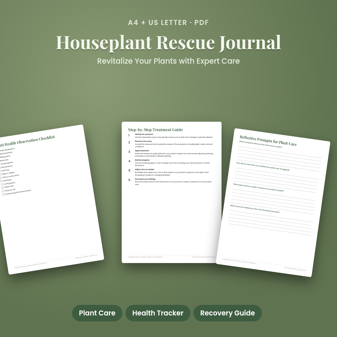 Houseplant Rescue Journal: A Guide for Thriving Plants