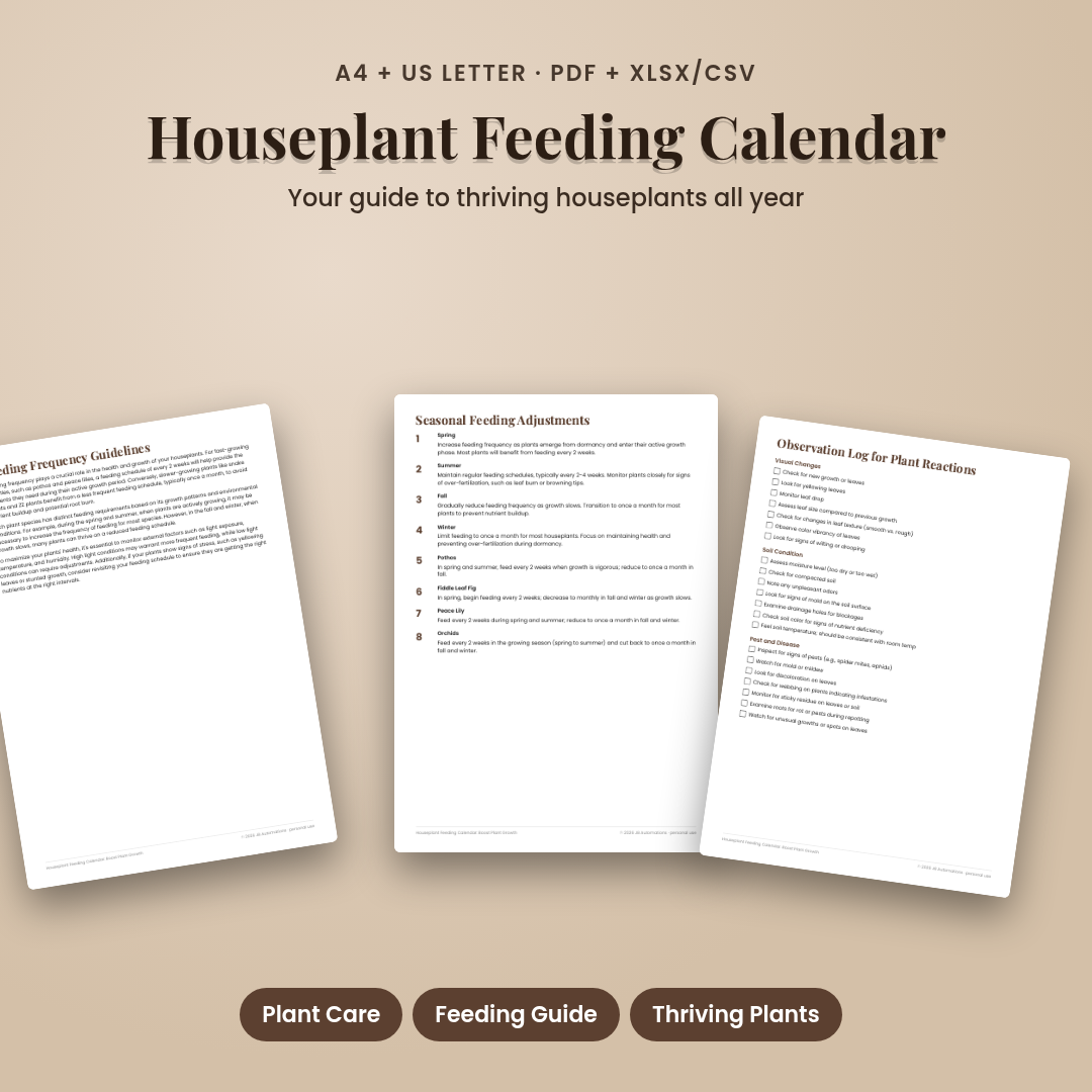 Houseplant Feeding Calendar: Boost Plant Growth