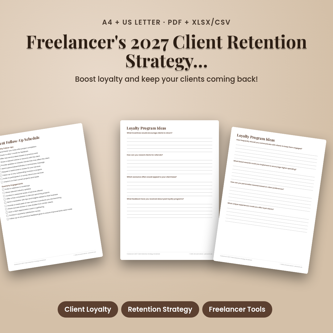 Freelancer's 2027 Client Retention Strategy Worksheet