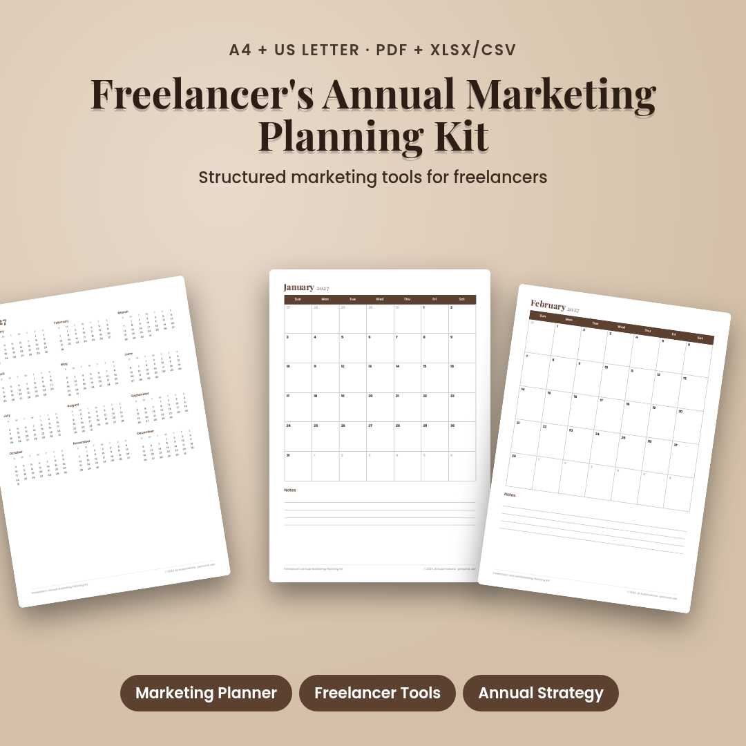 Freelancer's Annual Marketing Planning Kit