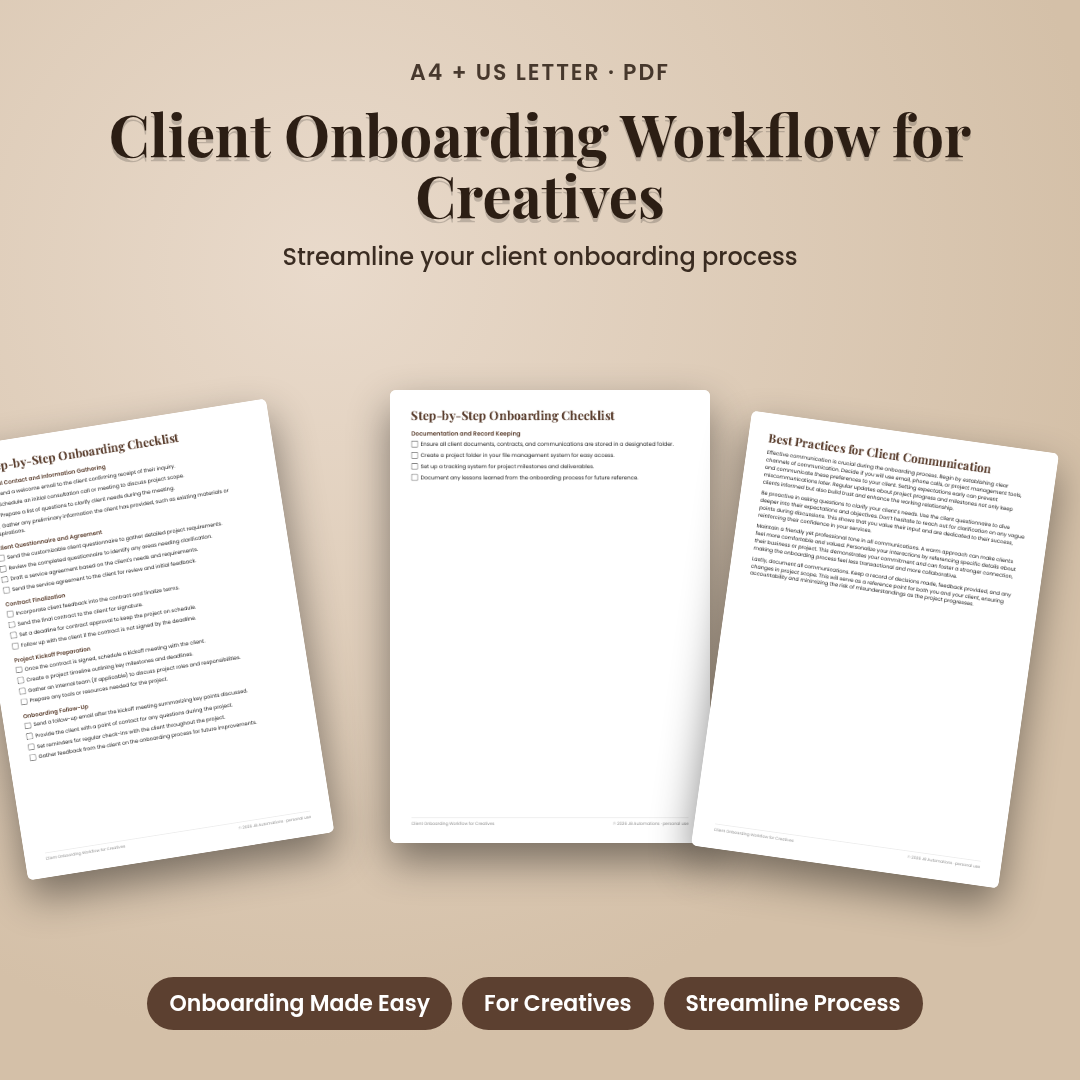 Client Onboarding Workflow for Creatives