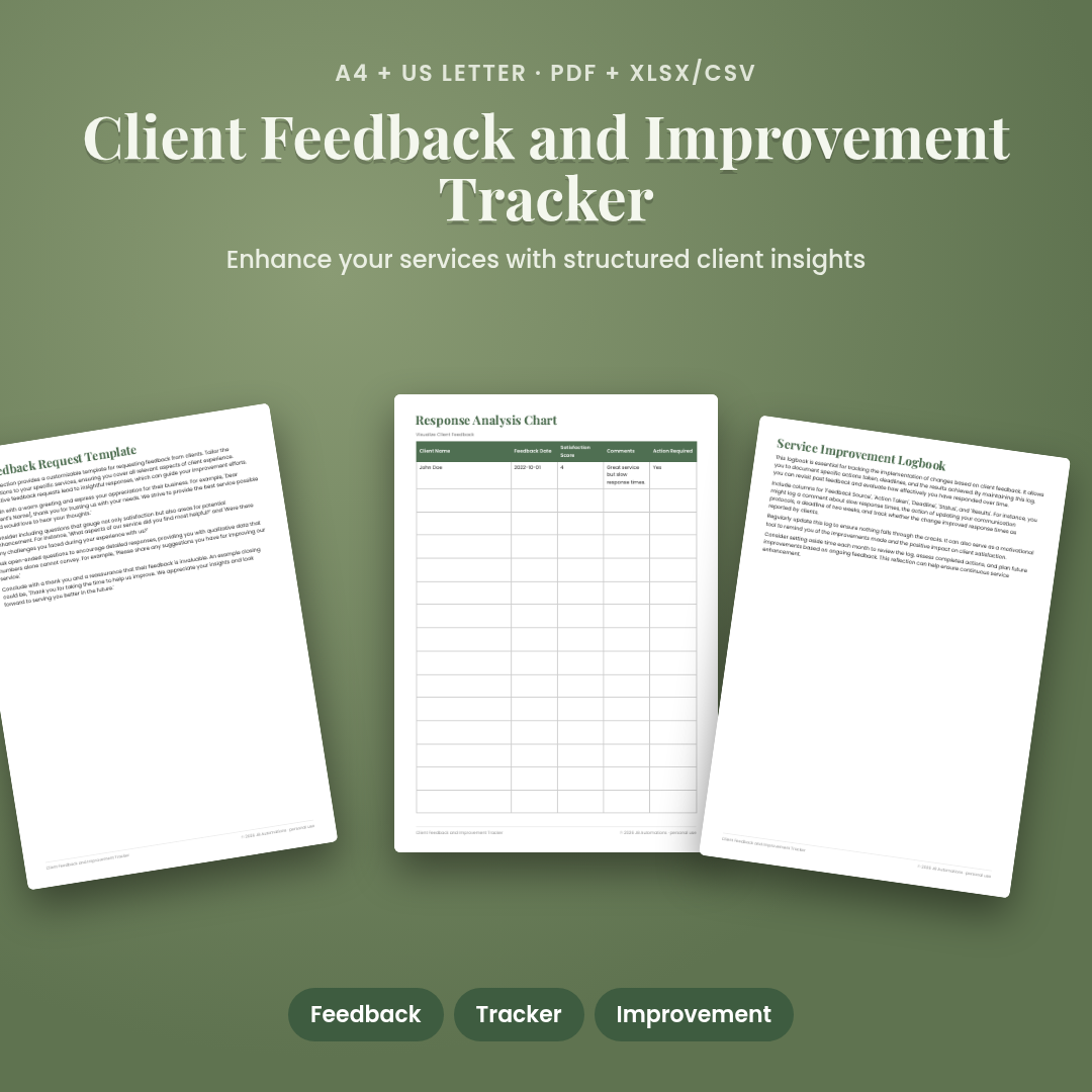 Client Feedback and Improvement Tracker