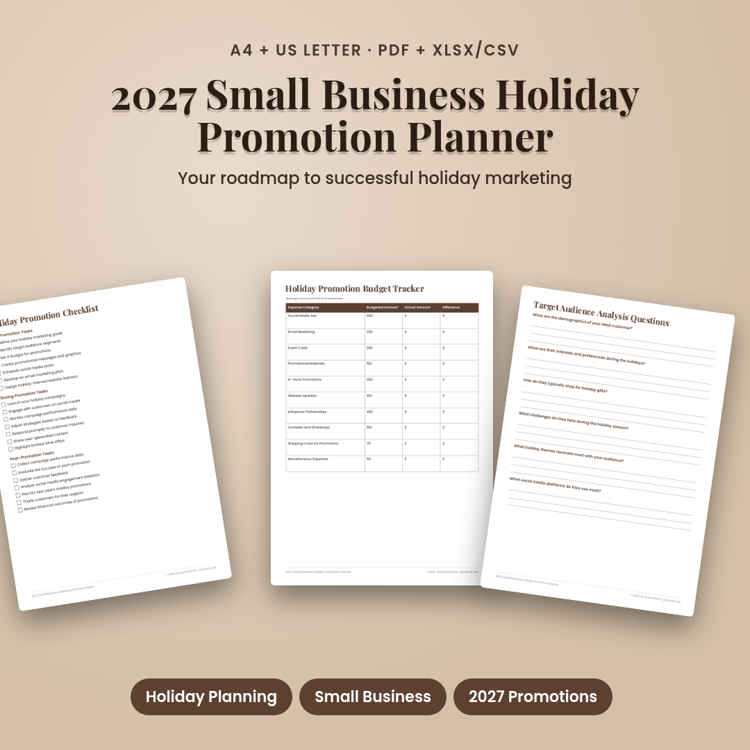 2027 Small Business Holiday Promotion Planner