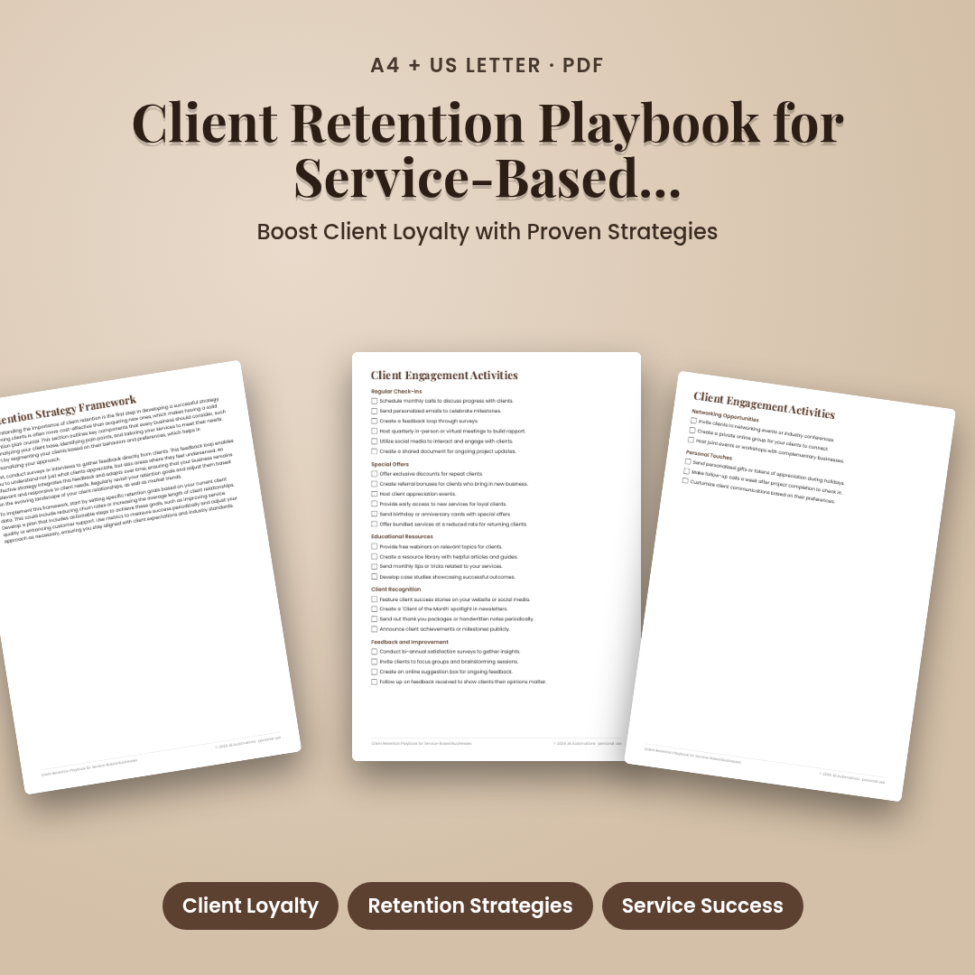 Client Retention Playbook for Service-Based Businesses