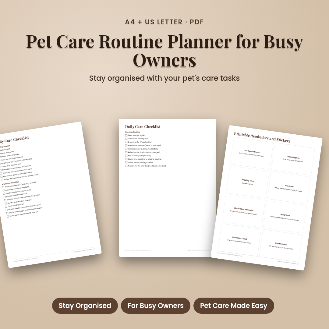 Pet Care Routine Planner for Busy Owners