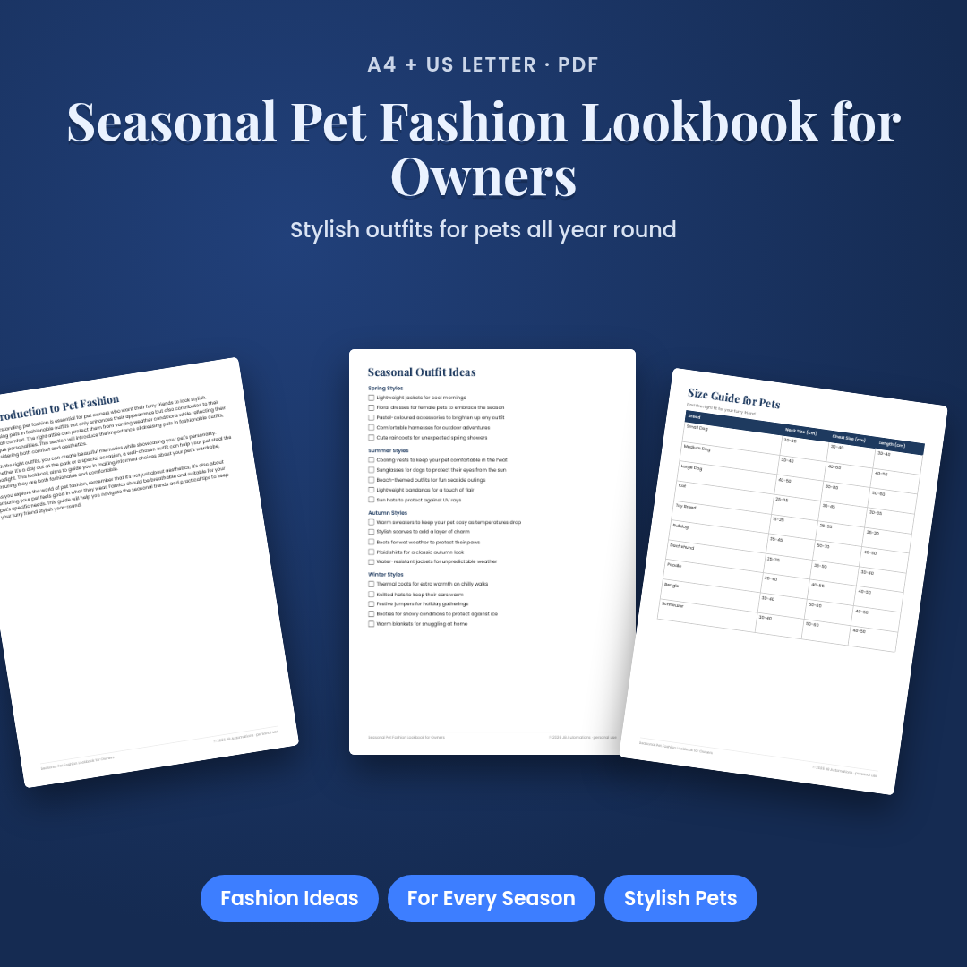 Seasonal Pet Fashion Lookbook for Owners