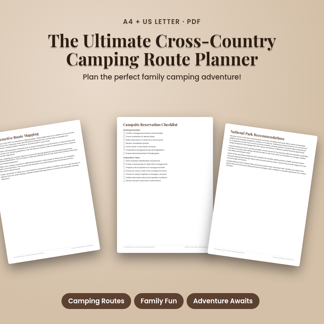 The Ultimate Cross-Country Camping Route Planner