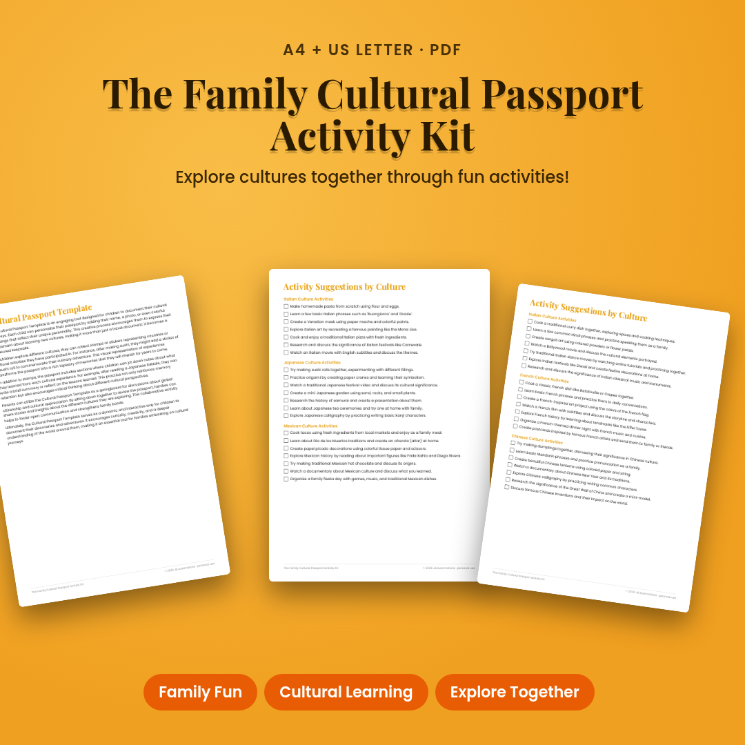 The Family Cultural Passport Activity Kit
