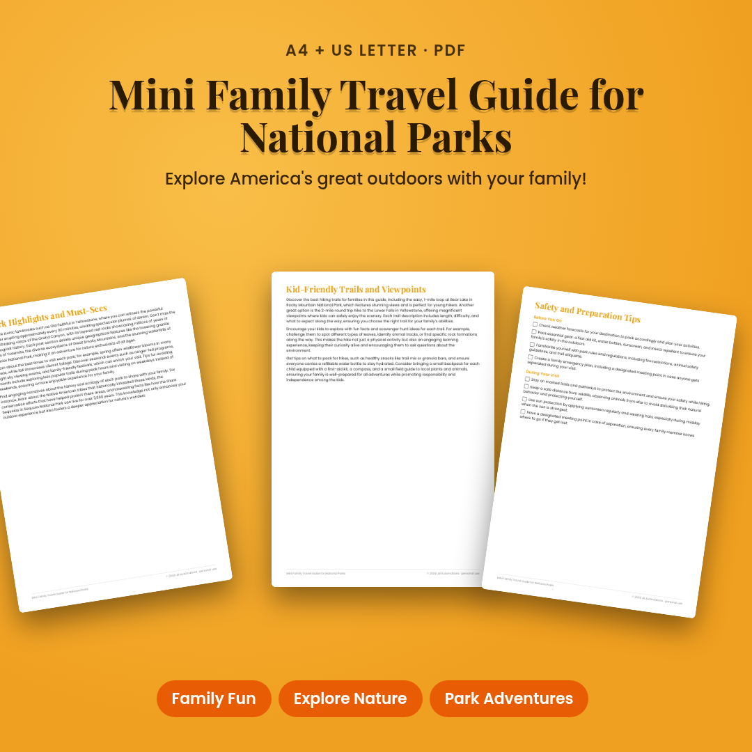 Mini Family Travel Guide for National Parks