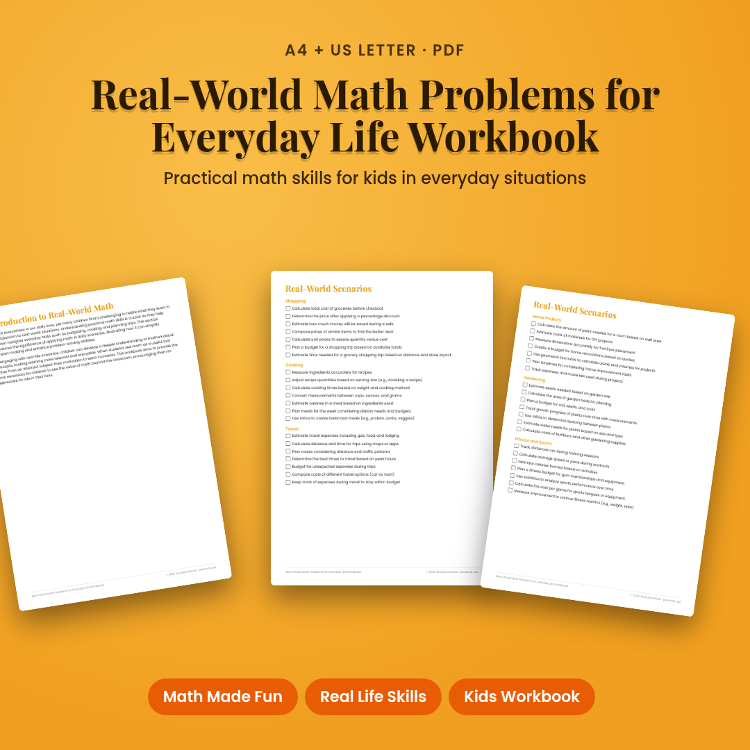 Real-World Math Problems for Everyday Life Workbook
