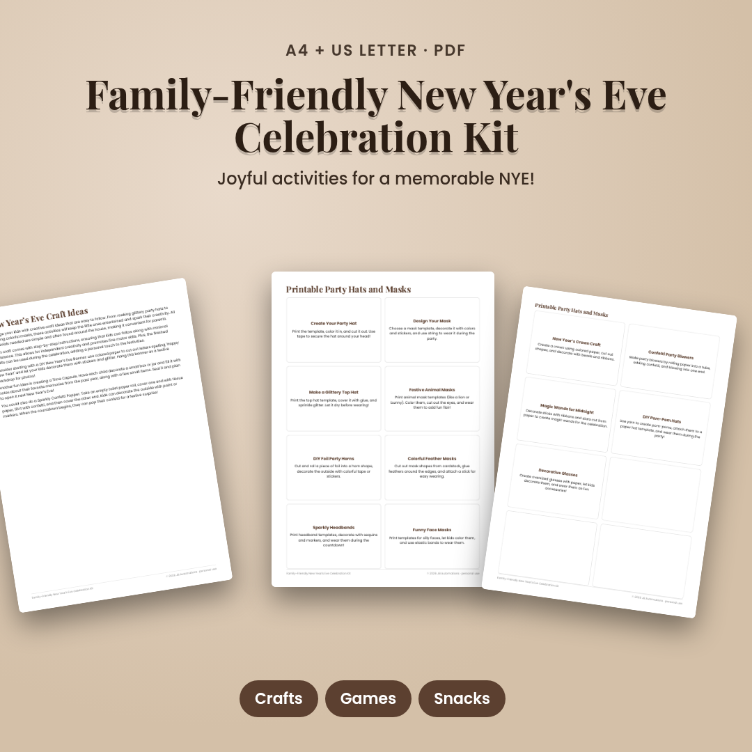 Family-Friendly New Year's Eve Celebration Kit