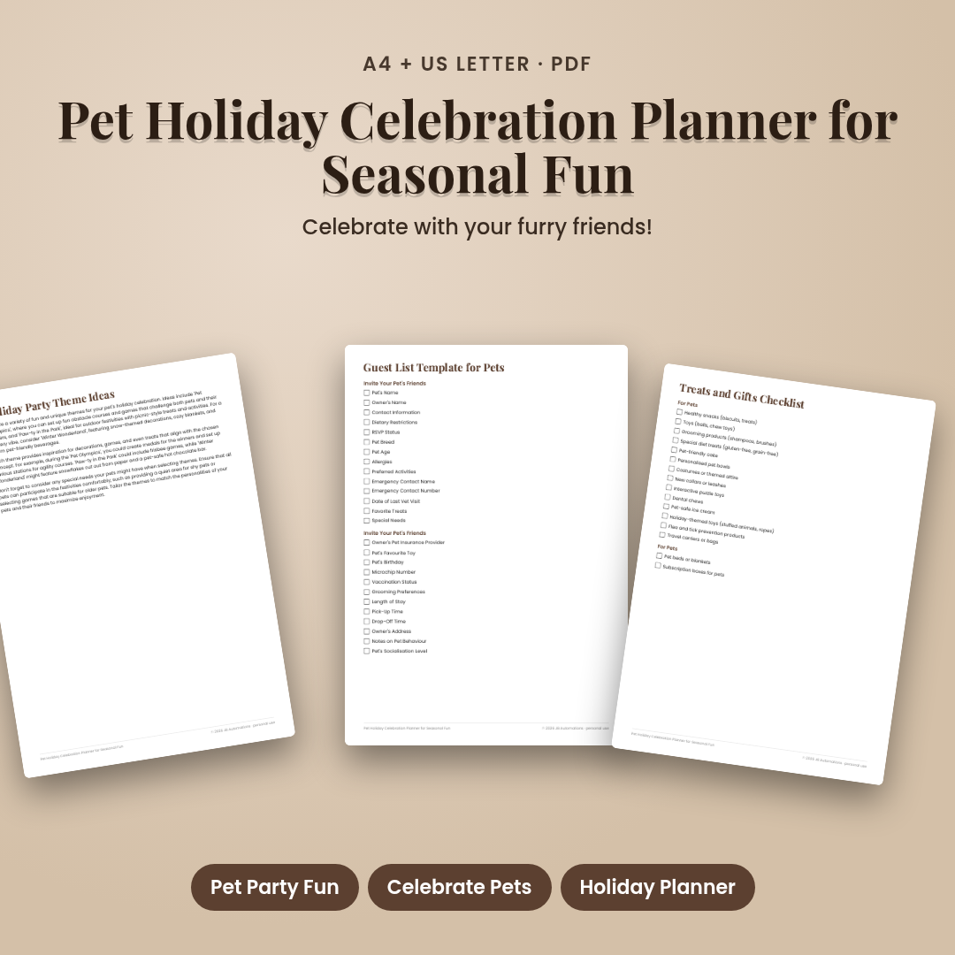 Pet Holiday Celebration Planner for Seasonal Fun