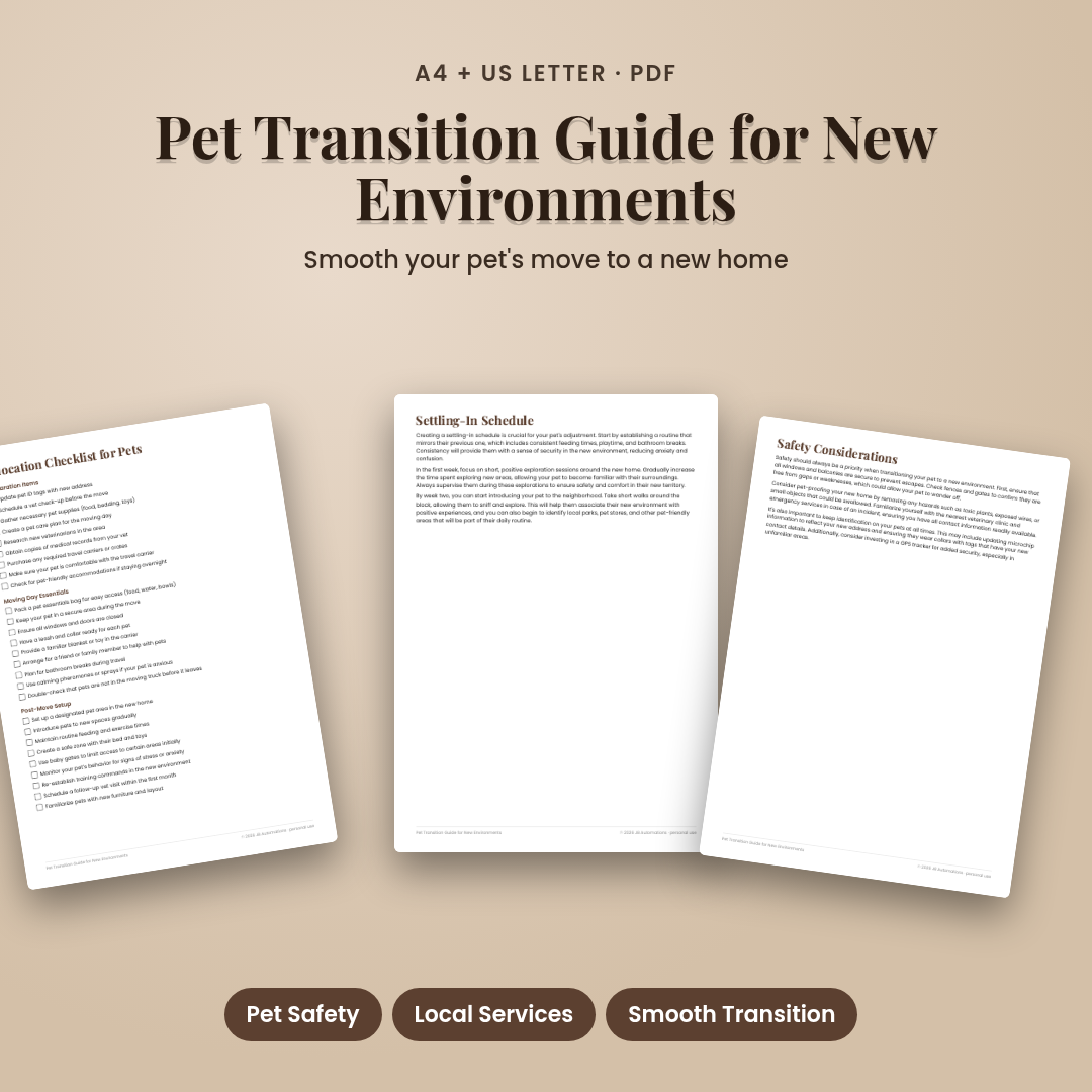 Pet Transition Guide for New Environments