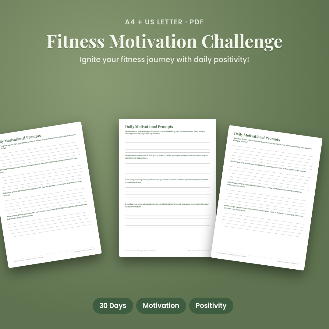 Fitness Motivation Challenge: 30 Days of Positivity