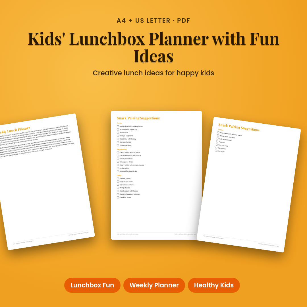Kids' Lunchbox Planner with Fun Ideas
