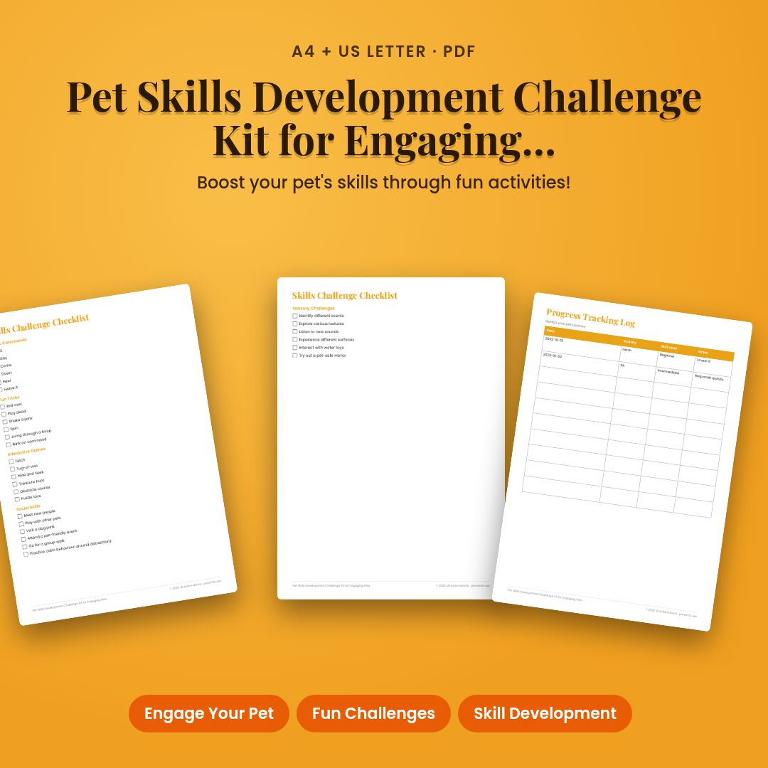 Pet Skills Development Challenge Kit for Engaging Pets