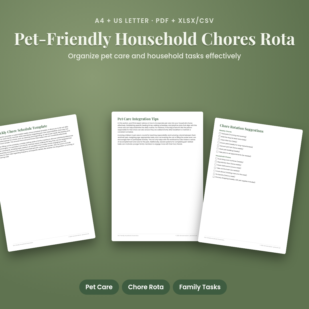 Pet-Friendly Household Chores Rota